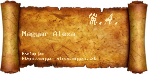 Magyar Alexa névjegykártya
